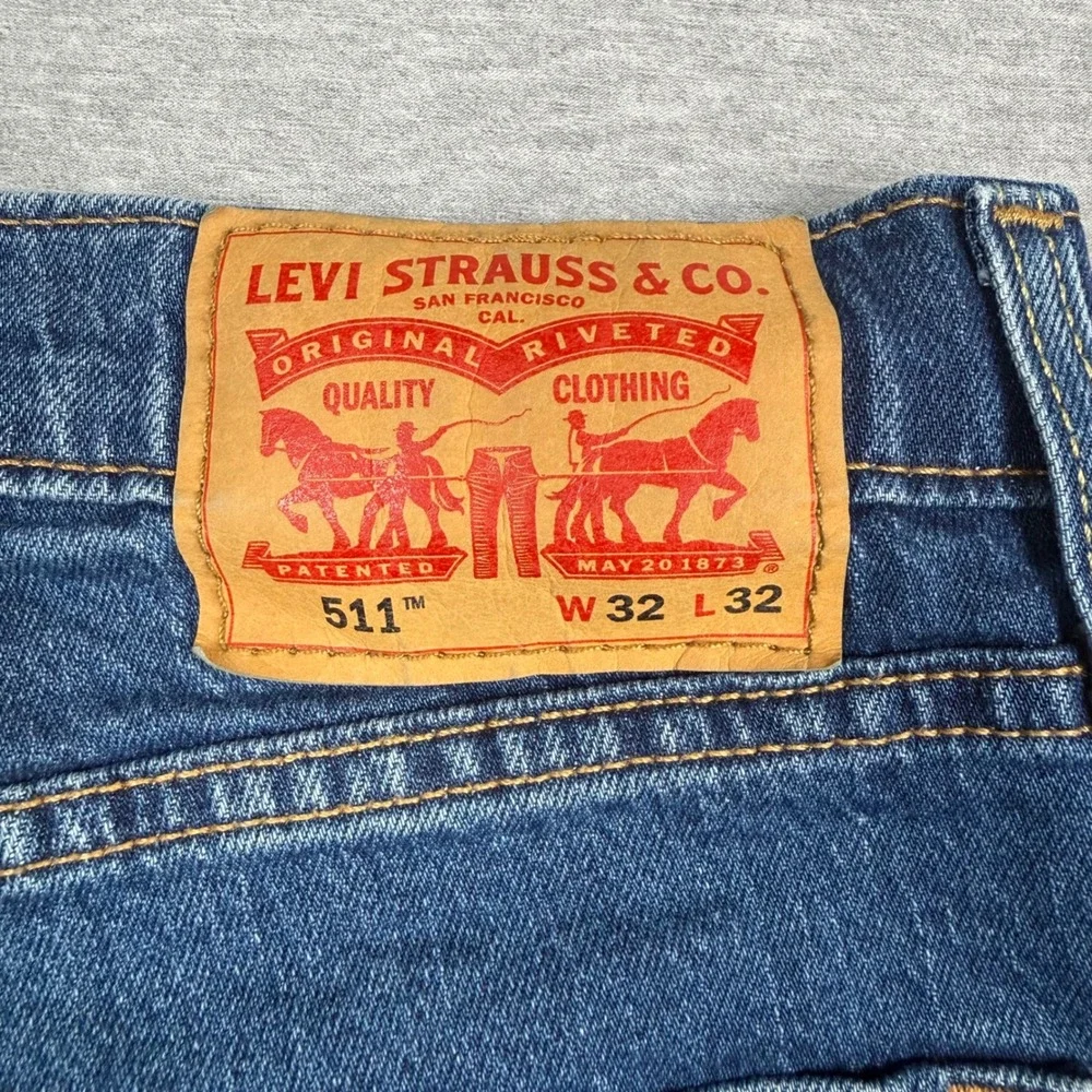 Levis 511 Slim Fit Jeans Mens 32x32 Blue Medium Wash Denim Pants 04511-6000